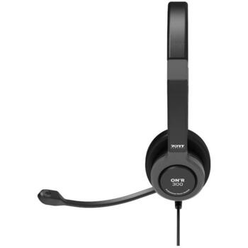 Port Connect наушники PRO ON'R 300 912001, проводные USB-A, накладные, черные, стерео, 32 Ом, 20-20k Гц, шумоподавление, микрофон (912001)
