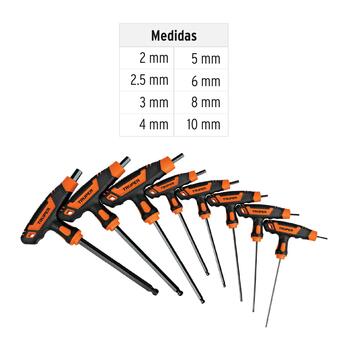 Sešstūra atslēgu komplekts 2-10mm ALL-8TMX Truper® (ALL-8TMX)