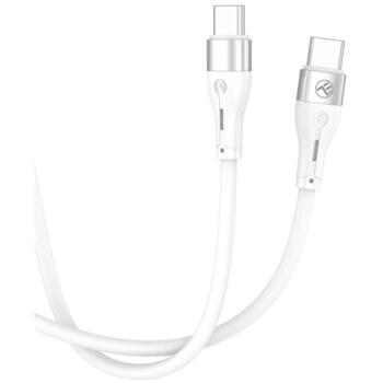 Tellur USB кабель TLL155501, 100см, белый, PD до 60W, 480Mbps, Type-C, быстрая зарядка (TLL155501)