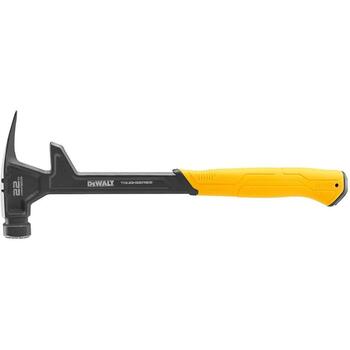 Dewalt TOUGHSERIES Rip Claw Demo āmurs DWHT51008-0, 22oz/0.62kg, frēzēta virsma, neslīdošs rokturis, magnētiska naglu palaišana (DWHT51008-0)