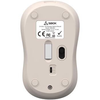 Sbox Беспроводная мышь WM-602BE, 800-1600 DPI, 66g, перезаряжаемая 500 mAh, RF 2.4 GHz, Bluetooth, для правой и левой руки (WM-602BE)