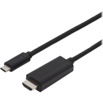 Digitus USB Type-C адаптер кабель, AK-300330-020-S, 2м, 4K/60Hz, 18GB, USB-C на HDMI, черный (AK-300330-020-S)