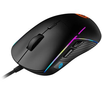 Vadu spēļu pele ar RGB apgaismojumu 6 līmeņu DPI līdz 7200 DPI 6 programmējamas pogas USB Shadder GM-321 Melna CND-SGM321 CANYON (CND-SGM321)