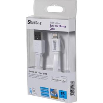 Sandberg USB>Lightning кабель 440-75, 1м, белый, USB, Apple Lightning (440-75)