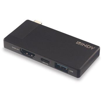 Lindy док-станция USB-C 43336 4K HDMI 1, USB 3.2 1, PD 3.0 100W, черный (43336)