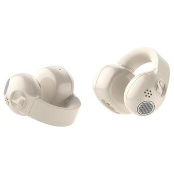 Sennheiser беспроводные наушники ACCENTUM Clip 800115, 20-40кГц, IP54, Bluetooth 6.0, USB-C, микрофон, кремовый (800115)