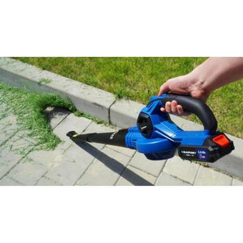Blaupunkt CB2010 аккумуляторный воздуходувка для листьев, 18В, 210 км/ч, 2 скорости, бесщеточный двигатель, Li-ion, 4000 мАч (CB2010)