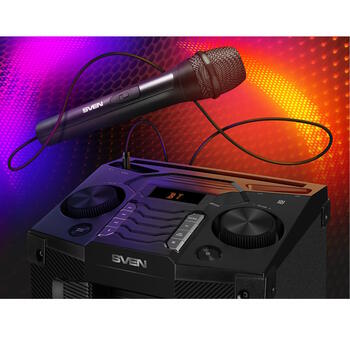 Супер праздничный Party Box с караоке 500W Bluetooth FM USB LED дисплей питание от сети черный PS-1500 SV-022020 Sven (SV-022020)