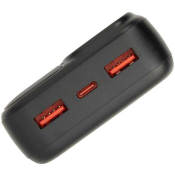 Rivacase Power Bank akumulators VA2521, 20000 mAh, 20W PD, 2xUSB-A, 1xUSB-C, LCD displejs, pelēks (VA2521)