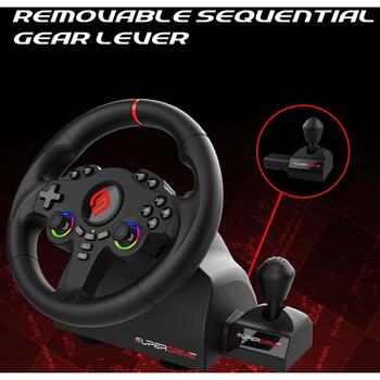 Subsonic Superdrive 220 RS-X рулевое колесо SA5720-3, 180 градусов, 22 см, 2 педали, проводное соединение (SA5720-3)