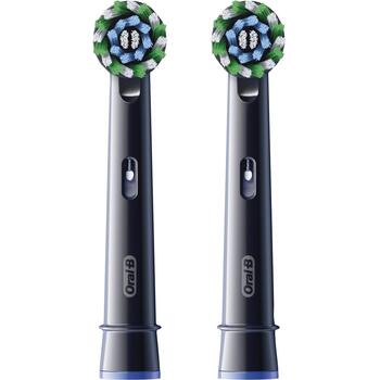 Oral-B nomaināmie zobu birstes uzgaļi EB50BRX-2 Cross Action Pro, 2 gab, melni, pieaugušajiem, X formas sariņi (EB50BRX-2)