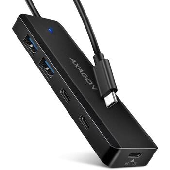 HUE-C2C HUB 4-portowy 5gbps 2x USB-A 2x USB-C , USB-C power IN, kabel Type-C 19cm (HUE-C2C)