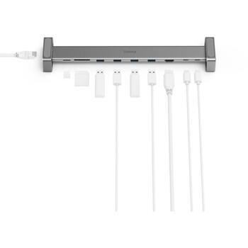 Hama док-станция USB C 00200103, 9 портов, 5 Гбит/с, USB-C, HDMI, Ethernet, SD/microSD считыватель (00200103)