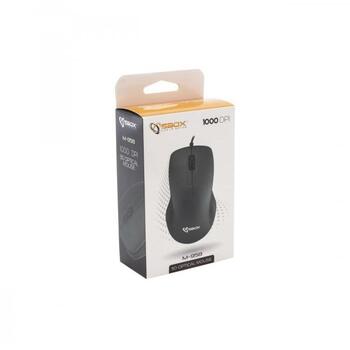 Sbox Мышь M-958B, 1000 DPI, USB 2.0, 3 кнопки, 1,5м, оптический сенсор, ABS пластик, совместима с Windows и MacOS (M-958B)