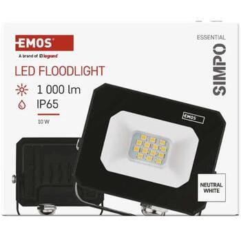 Emos LED прожектор SIMPO 10 W ZS2213, 1000 lm, 220–240 V, 50/60 Hz, IP65, 4000 K, 120°, алюминий, стекло (ZS2213)