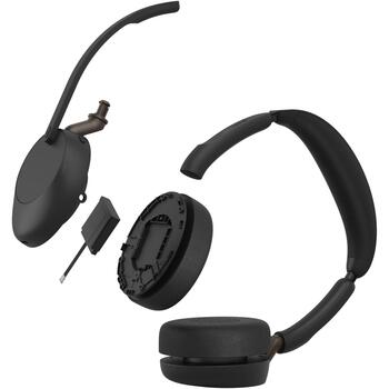 Jabra гарнитура Evolve3 65 UC 36599-989-999, USB-A, Bluetooth 5.3, 20-20000 Гц, 16 Ω, 131 г, черный, ANC, 6 микрофонов (36599-989-999)