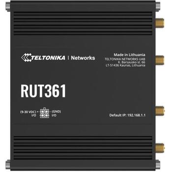 Teltonika маршрутизатор RUT361 4G LTE CAT 6, 300 Мбит/с, 2x RJ45 100Мбит/с, 2.4 ГГц, 4 антенны, RMS, IP30 (RUT361)