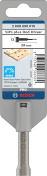 SDS plus naglu iesitējs D 13 mm, Perforatora urbjiem, smalcinātājiem PRO SDS PLUS ROD DRIVER, 2608690010 BOSCH (2608690010)