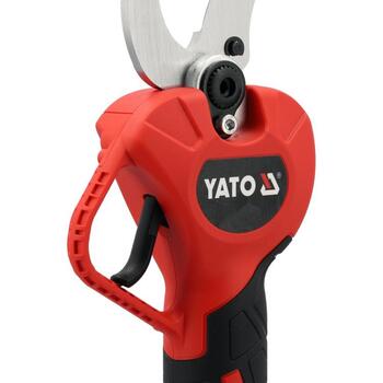 Yato Аккумуляторный садовый секатор YT-828382, 18V, 40мм, 2000mAh, Li-Ion, 36Wh, 1ч, 5.5мм, SK5, 1.01м/с², 73дБ, 62дБ, бесщеточный (YT-828382)