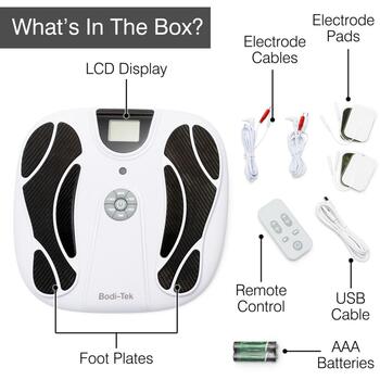 Bodi-Tek Masāžas ierīce BT-CRBO5-EU/1,1, 2 kanāli, 4 elektrodu spilventiņi, 15 režīmi, 20 intensitātes līmeņi, USB uzlādējams (BT-CRBO5-EU/1,1)