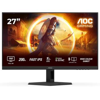 Aoc 27 монитор 27G4HRE, 1920 x 1080, 200 Гц, 1 мс, 300 кд/м², 2xHDMI, Fast IPS, HDR10, эргономичный дизайн (27G4HRE)