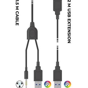 Subsonic Наушники SA5684, 1.5m + 2m, RGB LED подсветка, совместимы с PS5 / Xbox / Switch / PC (SA5684)