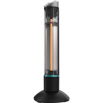 Cecotec halogēna sildītājs ReadyWarm 1000 Power Tower 8265, 1000W, 2 līmeņi, IP55, melns, 90° oscilācija, taimeris, tālvadība (8265)