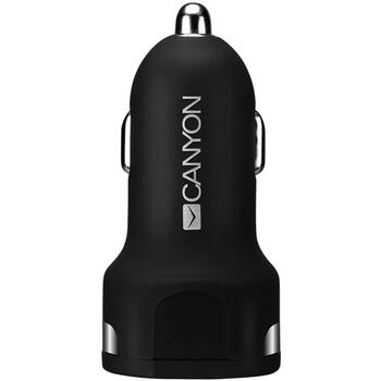 Автомобильное зарядное устройство с током 2.4 A и двумя USB A выходами C-04 Черный CNE-CCA04B CANYON (CNE-CCA04B)