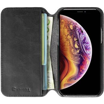 Krusell Sunne PhoneWallet 61747, черный, искусственная кожа, тип кошелька, вырез под камеру, защита от царапин, отделение для карт (61747)