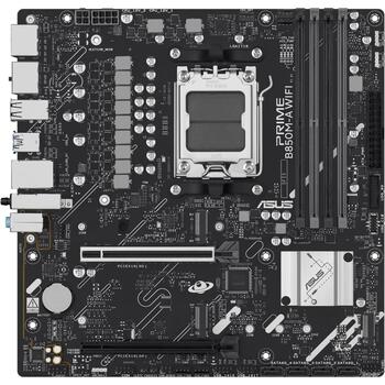 Asus Mātesplate PRIME B850M-A WIFI, AMD muciņa AM5, DDR5, 256 GB, 4 DIMM, 2.5 GbE, Wi-Fi 6E, 7.1 audio, RAID 0/1/5/10 (PRIME B850M-A WIFI)