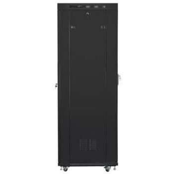 Lanberg стоящий шкаф Rack 19 42U FF01-6042-23BL, 600mm, 1000mm, 1200kg, перфорированная передняя дверь, ЖК-дисплей (FF01-6042-23BL)