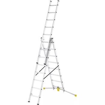 Hailo HobbyLOT 031420507, kombinējamās alumīnija kāpnes, 2x8+1x9 pakāpieni, 150 kg, LOT sistēma (031420507)
