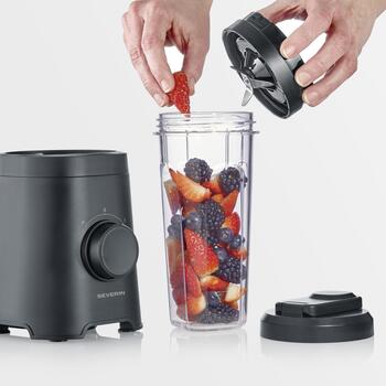 Severin Smoothie Maker SM 003743, 320 W, 2 uzgaļi, 0.6 l, 24000 apgr./min, nerūsējošais tērauds, Tritan (SM 003743)