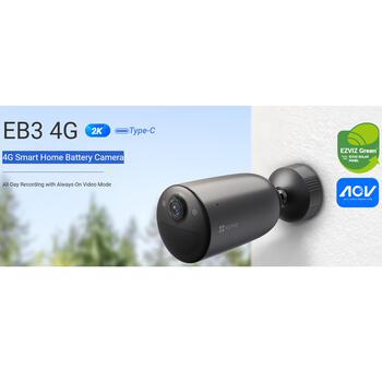 Ezviz EB3 CS-EB3-2K-4GA умная домашняя камера безопасности, 4G LTE, MicroSD, ночное видение, серебристый (CS-EB3-2K-4GA)