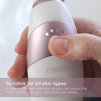 Homedics MDA-100RGA Radiance, ādas vakuuma mikrodermabrāzija, 5 min, 4 līmeņi, 50 filtri, Rose Gold, IR gaisma, CE, WEEE (MDA-100RGA)