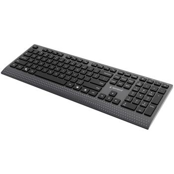 Gembird KB-MCH-06 тонкая проводная мультимедийная клавиатура, адаптер Type-C, раскладка US, черная, 1.8м, 109 клавиш (KB-MCH-06)