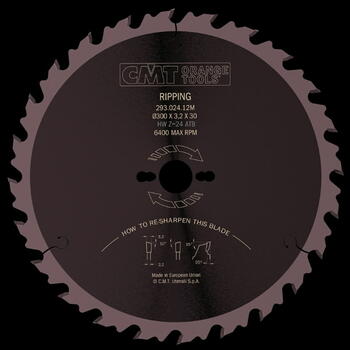 CMT zāģripa kokam 293.024.12M, 300mm, 3,2/2,2mm, 30mm, 24Z, a=20°, b=10°, ATB (293.024.12M)