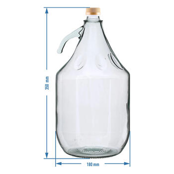 Browin бутыль 640015, 5 L, 35 см, с винтовой крышкой, стекло, ручка, без корзины (640015)