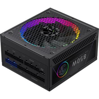 Gamemax barošanas bloks RGB 850G, 850 W, Zelts, Pilnībā modulārs, 1 x 24 pin ATX, 2 x 8 pin CPU, 2 x 8 pin PCIe, 4 x SATA (RGB 850G)