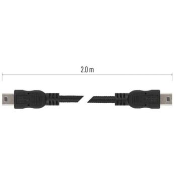 Emos Кабель для зарядки и передачи данных SM7009BL, 2м, черный, USB 2.0 A/Mini B, 2.5W, 0.5A, 480Mbit/s (SM7009BL)