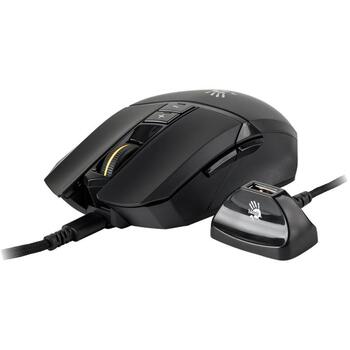 A4Tech Игровая мышь A4TMYS47696, 12000 CPI, 300 IPS, 8 кнопок, RGB подсветка, беспроводная, USB зарядка (A4TMYS47696)