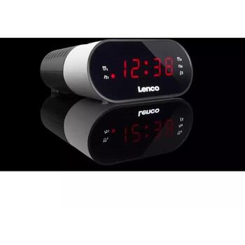 Lenco CR-07 White радиобудильник, FM-радио, 10 станций, 0.30 Вт, LED-дисплей, двойной будильник, таймер, дремота (CR-07 White)