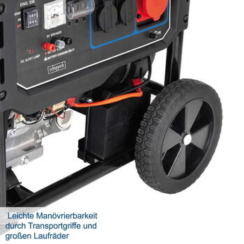 Scheppach SG7100x 5906229903, trīsfāzu ģenerators, 5.4kW, 420cm3, 25L, 2x230V, 1x400V, AVR, vara tinums (5906229903)