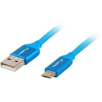 Lanberg USB Micro uz USB-A 2.0 kabelis CA-USBM-20CU-0018-BL, 1.8 m, Zils, QC 3.0 (CA-USBM-20CU-0018-BL)