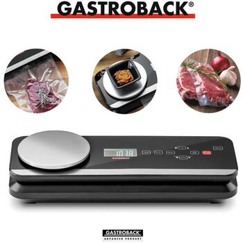 Gastroback вакуумный упаковщик 46014, 120W, 0.6bar, 5 пакетов, 1 рулон, крышка для бутылки (46014)