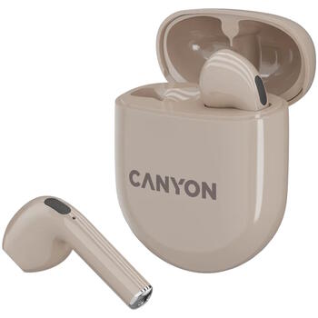 Беспроводные TWS наушники с Bluetooth соединением TWS-6 Бежевые CNS-TWS6BE CANYON (CNS-TWS6BE)
