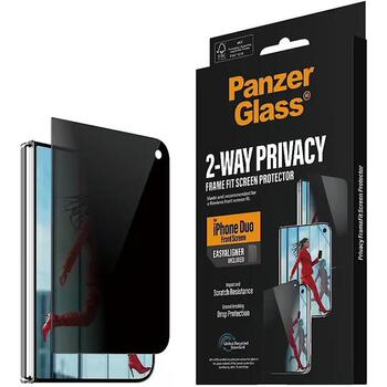 PanzerGlass Privacy w. EasyAligner | Screen protector | Apple | iPhone Duo | Glass | Transparent (PG12437)