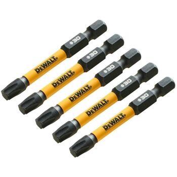 Dewalt бит для отвертки DT7398T-QZ 57mm T30, 5 шт, закаленная сталь, технология FLEXTORQ, торсионный удар (DT7398T-QZ)
