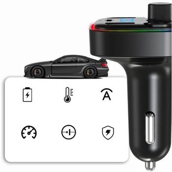 Manta FM модулятор TFM102 STREAM, QC3.0 USB, USB-C PD 20W, Bluetooth 5.0, MicroSD слот, 7 типов фоновой подсветки (TFM102 STREAM)