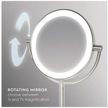 Homedics Зеркало для макияжа MIR-8150-EU, 21см, 35см, 1x и 7x увеличение, LED подсветка (MIR-8150-EU)